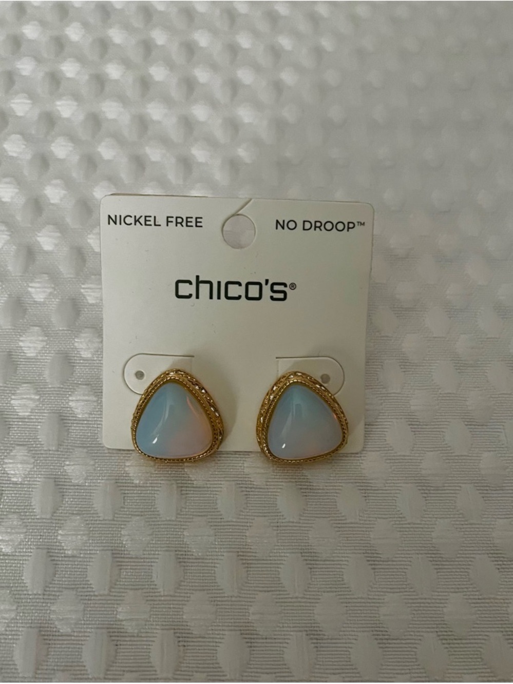 Chico's Gold-Tone Opalescent Triangle Studs